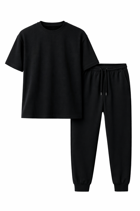 Levvit Black Co-Ord Set (T-Shirt & Pants)