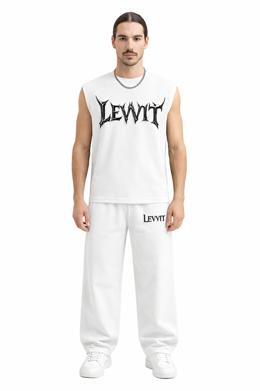 Levvit Vest & Baggy Pants Combo – Dark Streetwear Set