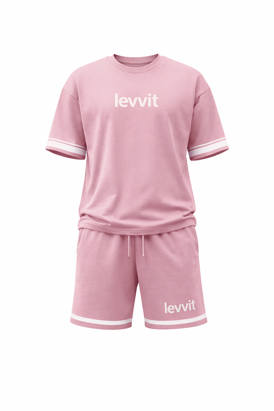 Levvit Pink Co-Ord Set (T-Shirt & Shorts)