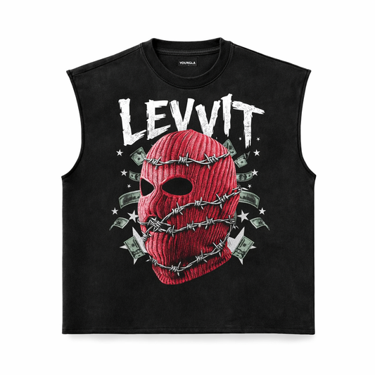 Levvit Sleeveless Hoodie Vest – Dark Streetwear Essential